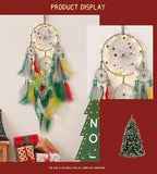 Christmas Rings Dream Catcher Handmade Christmas Dreamcatcher Hanging Decoration Home Wall Decoration Craft Ornament