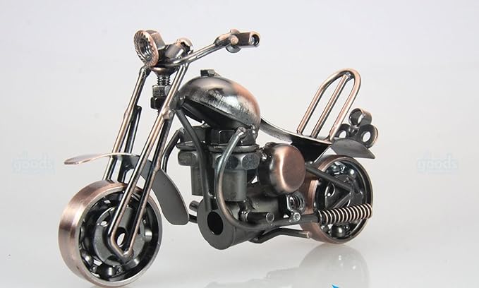 Trebisky Metal Motorcycle Decor Figurine Iron Motorcycle Sculpture Desk Decor Art Gift Vintage Home Office Decor Birthday for Men Friend Dad Son Him (Chopper)