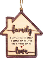 Family Ornament, Family Christmas Ornament, Christmas Ornaments 2026 – Wooden House-Shaped Holiday Keepsake, Funny Family Quote Gift, A Whole Lot of Love Tree Decoration, Home Themed Ornament