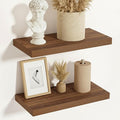 Vivelove Rustic Floating Shelves for Wall 12 Inch Deep, 16" X 12" X 1.5" Floating Shelf, 2 Inch Thick Shelf for Living Room Bathroom Bedroom Kitchen Office, Rustic Farmhouse Decor Set of 2, Walnut