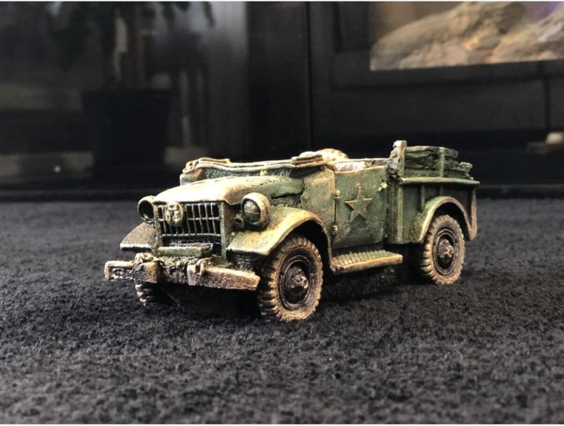 Decorative Classic Car Decorative Accent Polished Resin Camouflage Vintage Model for Collectors and Home Decor - Dark Camouflage