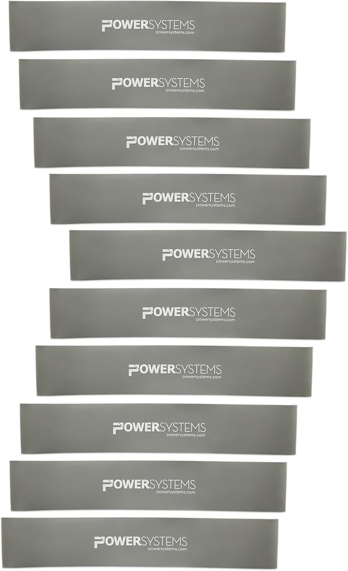 Power Systems Versa Loop Resistance Bands, 10-Pack – Color-Coded Exercise Bands for Workout, Strength Training, Physical Therapy