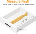 Bamboo Drawer Dividers 4" High, 12.8-18" Adjustable Drawer Organizers for Clothes,Expandable Dresser Separators in Bedroom/Kitchen/Bathroom/Office Organization and Storage,6 Pack
