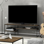 Furinno Moretti Modern Wide Stackable Metal Shelf, French Oak Grey
