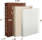 Aesthetic Decorative Books, Set of 3 Linen Fake Book, Faux Book Boxes for Coffee Table, Photo Organization, and Keepsake Storage