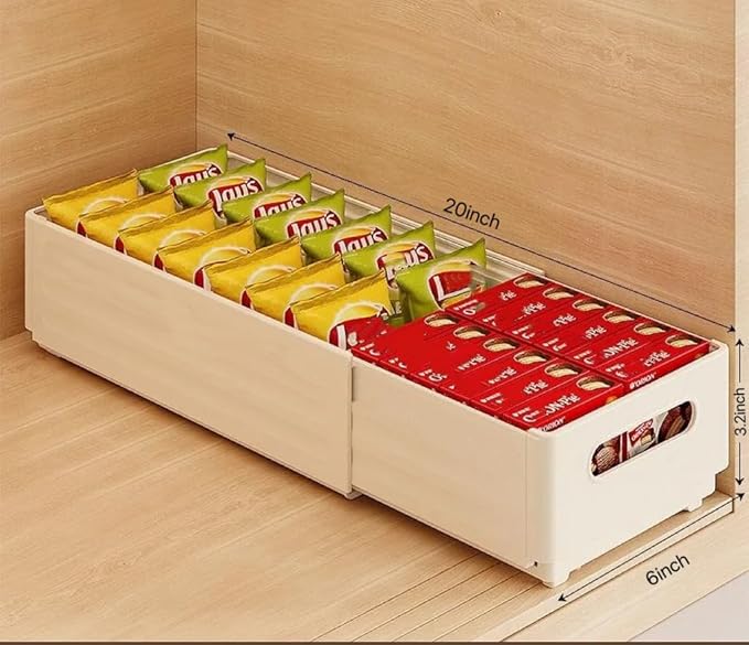 2 Pack Expandable Plastic Storage Boxes, Multi-Purpose Folding Organizer, Drawer Storage Divider For Bedroom, Kitchen And Snack Storage (m)