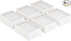 SONGMICS Set of 6 Large Size Wardrobe Clothes Organizers, 6-Compartment Foldable Drawer Organizers with Handles, 16.5 x 11.8 x 6.7 Inches, for Pants, Sweaters, Jeans, Cloud White URUS009W03