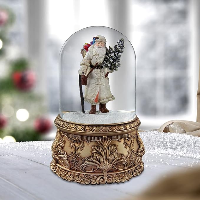 San Francisco Music Box Santa Musical Domed Water Globe