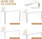 Anglelife 16 pcs 2 Set Acrylic Risers for Display Clear Acrylic Riser Display Stands Acrylic Display Risers for Show Funko Pop Figures, Cupcake, Jewelry, Toys, Perfume and More