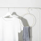 3pcs Golden Metal Scarf Ring Hangers and Belt Organizer, Round Iron Clothes Rack for Women’s Tie Storage, Wall Closet Accessory for Scarves, Shirts, and Jackets
