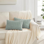 Fancy Homi 4 Packs Decorative Throw Pillow Covers for Living Room Couch Bed, Modern Farmhouse Boho Home Décor Accent Cushion Case, 24" x 12", Grey Blue