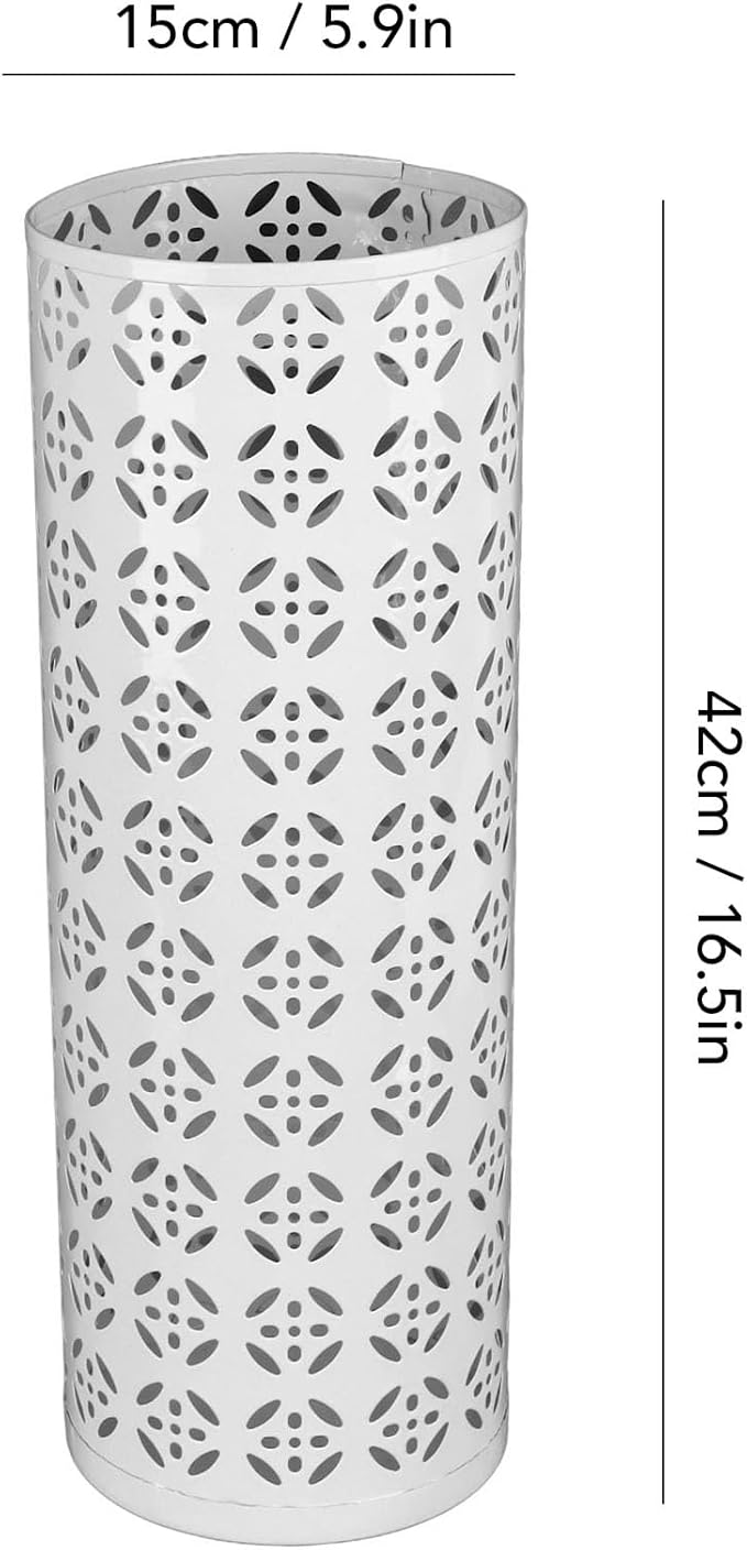 Metal Round Umbrella Stand Rack, Freestanding Tall Round Basket Umbrella Holder Bin for Entryway Home Office (L)