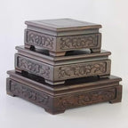 GOLDY&WENDY Chinese Solid Wood Display Stand Square Rosewood Indoor Home Deocr Pedestal Base for Vase Teapot Fishbowl