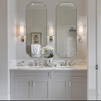 ANDY STAR 18" x 48" Full Length Wall Mirror, Large Brushed Nickel Bathroom Mirror, Modern Full Body Decorative Mirror with Anti-Rust Stainless Steel Frame, Ideal for Bathroom, Bedroom, Living Room