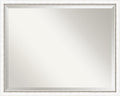 Amanti Art White Wall Mirror 24x30 Morgan White Silver Rectangle Bathroom Mirror for Wall Decor Living Room, Large Modern Wood Frame, Hangs Horizonally and Vertically, Bathroom Decor, Beveled Edge