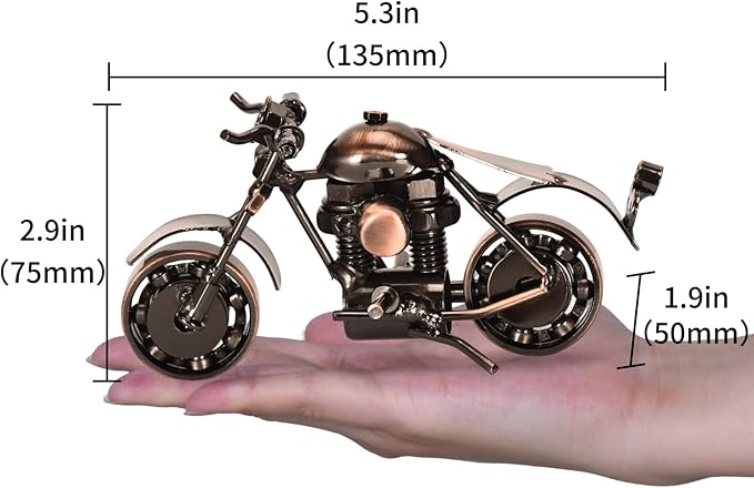 Metal Motorcycle Model - Collectible Moto Decor, Ideal Motorcycle Gifts for Men, Handcrafted Metal Replica for Study/Office/Living Room Decoration