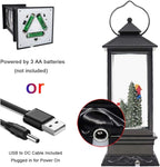Wondise Lighted Musical Snow Globe Lantern with 6 Hour Timer, 12 Inches USB Powered and Battery Operated Spinning Water and Swirling Glitter Christmas Snow Globe Lantern Gifts(New Snowman)