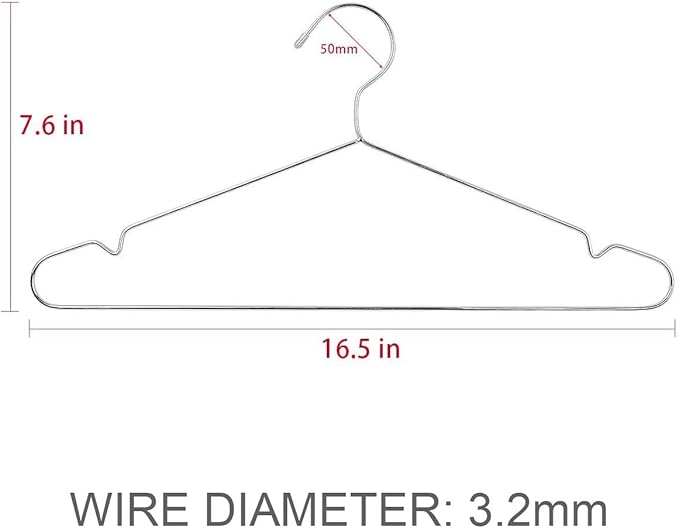 TIMMY Wire Hangers 30 Pack Stainless Steel Strong Metal Wire Hangers Clothes 16.5 Inch