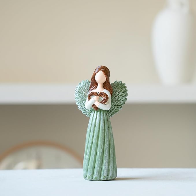 Remembrance Angel Figurines,Sympathy Gifts for Loss of Loved One,Grief Gifts for Women,Memorial Gifts to Hold Each One Safely in Your Heart,Hand-Painted Figurine.Life was a willow branch heart.
