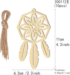80 Set Wooden Dream Catchers Kits Wood Small Unfinished Dream Catcher Decorative Hanging Ornaments Cutouts to DIY Paint Crafts for Wall Home Tree Decor, 8 Styles