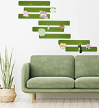 Vuzvuv 8 pcs Bulletin Board Bar Strips with 50 Pushpins & 10 Wooden Clip pins，Self Adhesive Cork Board for Wall，Felt Pin Board for School，Office Decor(Olive Green)