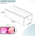Acrylic Shelf Riser 10x4.7x3 pack of 2, Desktop Rectangular Acrylic Tray Pedestal Stand for Home Décor, Figures, Manga or Other Collectibles, 10x4.7x3 Inch