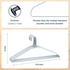 SPECILITE Wire Metal Clothes Hangers Bulk 150 Pack for Standard Size Suits, Coats, Shirts, Pants, Skirts, Space Saving, Non Slip,16 Inch 12 Gauge Ultra Thin, White