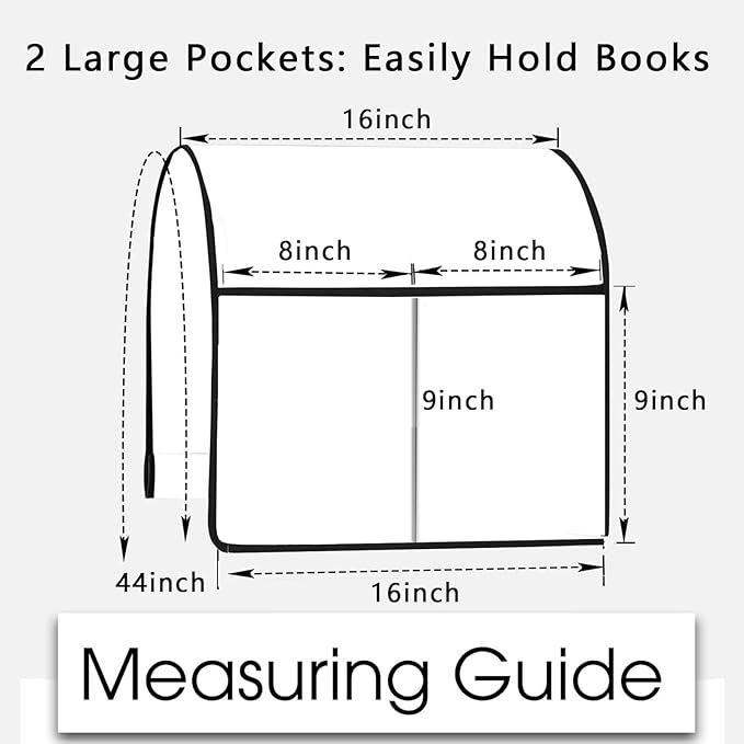 PVC Sofa Armrest Organizer, Remote Holder Bedside Caddy Organizer with 2 Large-Pockets Non-Slip Waterproof Caddy for Couch Caddy Accessories for Phone Magazine Tablet (Brown)