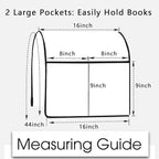 PVC Sofa Armrest Organizer, Remote Holder Bedside Caddy Organizer with 2 Large-Pockets Non-Slip Waterproof Caddy for Couch Caddy Accessories for Phone Magazine Tablet (Brown)