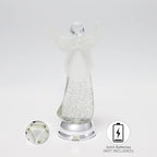 Christmas Angel Snow Globe Water Spinner LED Light Battery Operated Glitter Angel Figurine 12.8” Tabletop Christmas Decoration Holiday Home Décor by Moments in Time