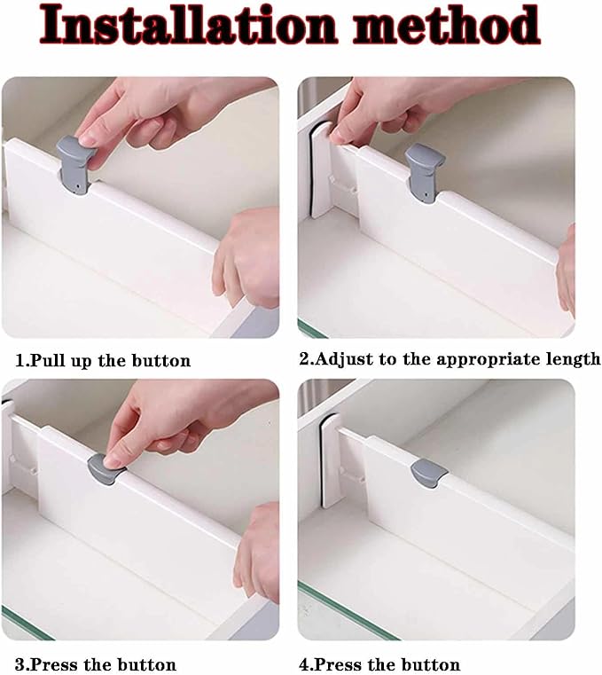 4 Pack Drawer Dividers for Clothes, 3.94" High 11.05"-17.32" Adjustable Expandable Dresser Drawer Organizer, Clear Plastic Separators for Dresser, Baby Clothing, Underwear, Cosmetic