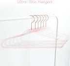 Pink Clothes Hangers 16", 20 Pack Plastic Clear Coat Hanger for Adult Closet, Durable Bling Ganchos de Ropa with Swivel Hook, Notched Shoulders & Ultra-Thin Space Saving Laundry Hanger for Dress Suits