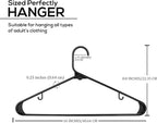 Utopia Home Plastic Hangers 30 Pack - Clothes Hanger with Hooks - Durable & Space Saving (Black)