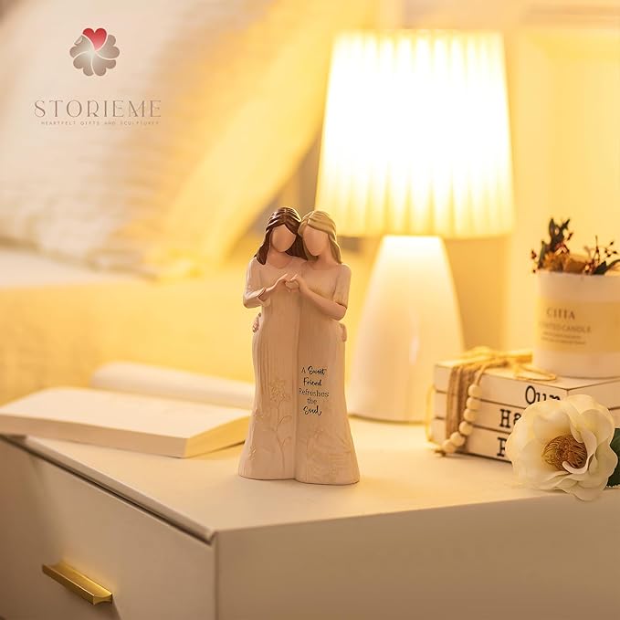 Storieme Best Friend Figurines - Friendship Bestie Gifts for Women - Christmas Birthday Gifts for Sisters from Sister