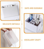OSALADI White Umbrella Stand with Drain Tray Space-Saving Organizer Rack for Home Office Dormitory Rounded Corners with Positioning Grooves Suitable for Folding and Standard Umbrellas