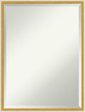 Amanti Art White Wall Mirror 25x19 Paige White Gold Rectangle Bathroom Mirror for Wall Decor Living Room, Medium Modern Wood Frame, Hangs Horizonally and Vertically, Bathroom Decor, Beveled Edge