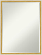Amanti Art White Wall Mirror 25x19 Paige White Gold Rectangle Bathroom Mirror for Wall Decor Living Room, Medium Modern Wood Frame, Hangs Horizonally and Vertically, Bathroom Decor, Beveled Edge