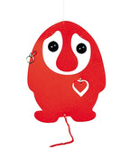 Flensted Mobiles Puffing Troll Red/Red Heart Hanging Mobile - 7 Inches - High Quality Plastic