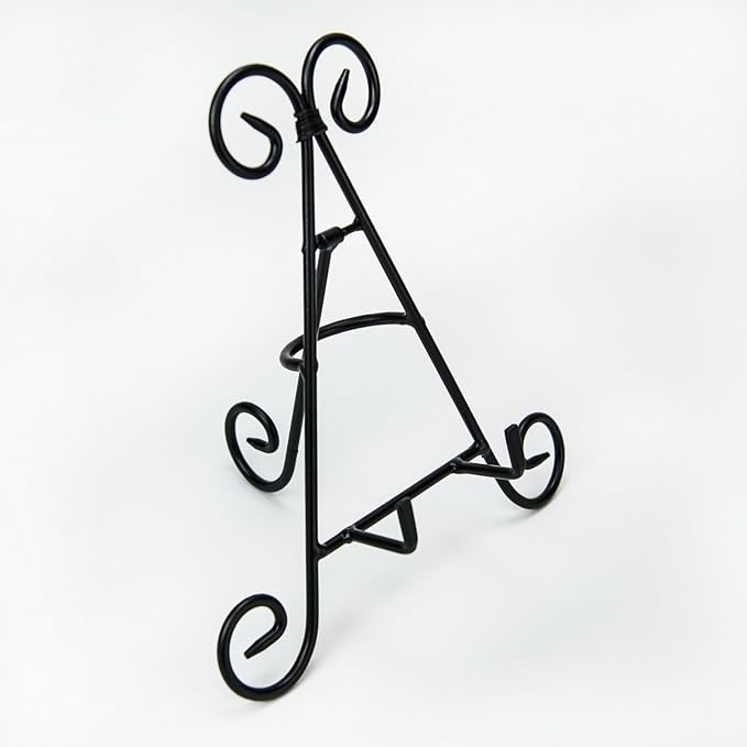 HUJI Sturdy Iron Display Stand Holder for Home Kitchen Decoration Platters, Pictures, Frames and Books. (3, 9")