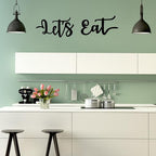 Hotop 2 Pieces Let's Eat Metal Sign, Rustic Black Cutout Eat Kitchen Decor, Kitchen Hanging Wall Plaque Farmhouse Wall Sign for Home Kitchen Dining Living Room Decoration
