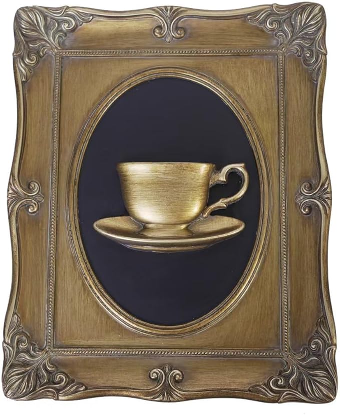 Vintage Wall Sculpture Antique Decoration Pediment Hallway Art Statue for Living Room Office Bedroom Gallery,Handmade Gift Aesthetic Design Cowboy Scheme (Bronze Gold Cup)