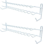 Huji Wall Mount Tie and Belt Rack Organizer, White (2 Pack)