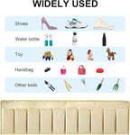 RV Shoe Pockets 10 Pockets Heavy Hanging Bedside Storage Organizer with Sturdy Hooks Storage Pockets Hangs on bed for Shoes Toys and Tool Accessories