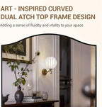 ANDY STAR 24"x36" Bronze Bathroom Mirror, Rectangle Scalloped Wall Mirror in Stainless Steel Metal Frame, Modern Brushed Bronze Finish with Curved Edge Design, Wall-Mount Vertically or Horizontally