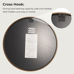 WallBeyond 24 Inch Natural Round Wood Mirror, Circle Wooden Frame Wall Mirror for Bathroom, Living Room, Bedroom, Entryway