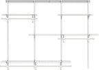 4-6 Ft Closet Organizer System, Adjustable Metal Wire White Closet System, Expandable Walk in Closet Organizers and Storage System, Closet Shelves with Hanging Rods