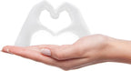 Small Heart Hands Sculpture Decor for Living Room Bedroom Bookshelf Coffe Table and Office Display, Love Finger Statue Modern Aesthetic Home Decor, Unique Gift for Wedding Christmas Birthday (White)