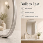 USHOWER Silver Oval Arch Bathroom Mirrors for Over Sink, 20x30 Inch Bathroom Vanity Mirror for Bathroom, Bedroom, Vanity, Entryway, Aluminium Frame, Anti-Rust, Modern Wall Decor