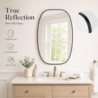 USHOWER Black Oval Arch Bathroom Mirrors for Over Sink, 24x36 Inch Bathroom Vanity Mirror for Bathroom, Bedroom, Vanity, Entryway, Aluminium Frame, Anti-Rust, Modern Wall Decor