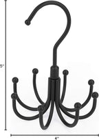 Belt Hanger, Space Saving Belt Organizer for Closet, Max 24 Storage Capacity, Rotating Belt Rack Closet Organizers and Storage for Hanging Belt, Ties, Black